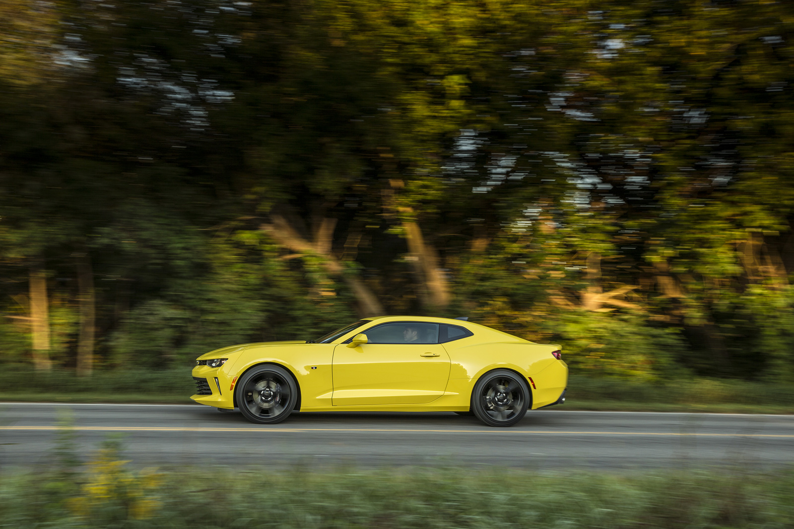 Less weight and more power combines for performance success. With weight savings of up to 390 pounds (177 kg), the all-new Camaro resets performance benchmarks for the segment. With the available, 335-hp (250 kW) 3.6L V-6 and eight-speed automatic, the Camaro zips to 60 mph in 5.1 seconds and down the quarter-mile in 13.5 seconds.