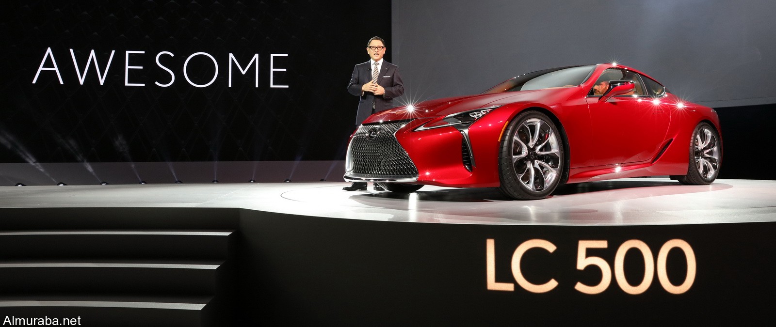 All-New Lexus LC 500 Word DebutDetroit Ð January 11, 2016 Ð Akio Toyoda, Toyota Motor Corporation President and Lexus Chief Branding Officer unveiled the all-new Lexus LC 500 luxury sports car at the North American International Auto Show.  Lexus LC 500 features a 467 hp., V-8 engine, a 10-speed automatic transmission and amazing driving dynamics.  For more information contact Maurice Durand at 714-889-9908.