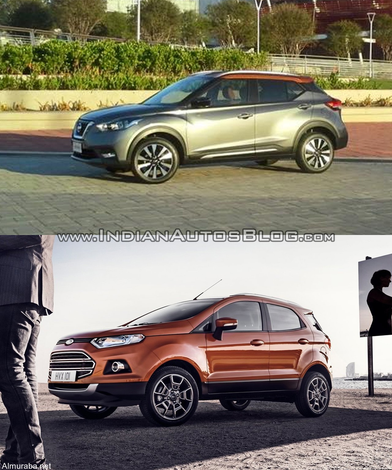 Nissan-Kicks-vs.-Ford-EcoSport-front-three-quarters-left-side