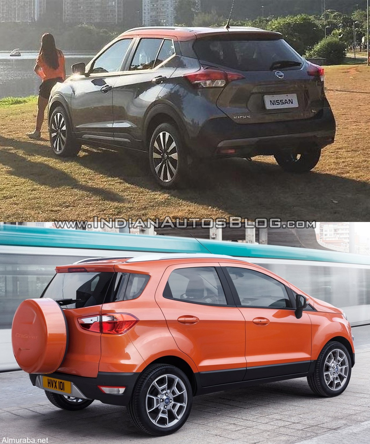 Nissan-Kicks-vs.-Ford-EcoSport-rear-three-quarters