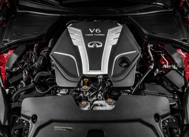 NASHVILLE (Dec. 15, 2015) – Infiniti’s new compact, lightweight 3.0-liter V6 twin-turbo engine is the most advanced V6 engine that the brand has ever offered, striking an ideal balance between drivability, efficiency, and performance. The 3.0-liter V6 twin-turbo is an all-new engine from the new and exclusive VR-series powertrain family, born out of the brand’s longstanding heritage of V6 powertrain production. The new engine has been engineered to empower the driver and offer increased power and torque and higher levels of efficiency than any comparable predecessors from the company.