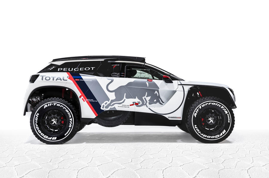 The new Peugeot 3008 DKR during a studio photoshoot at Paris, France on August 7, 2016.