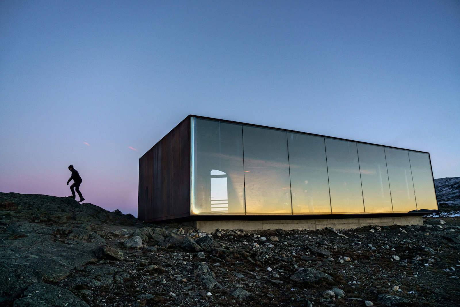 NORWAY. 2016.  The Wild Reindeer Centre Pavillion in the Dovre mountains, designed by Snøhetta.