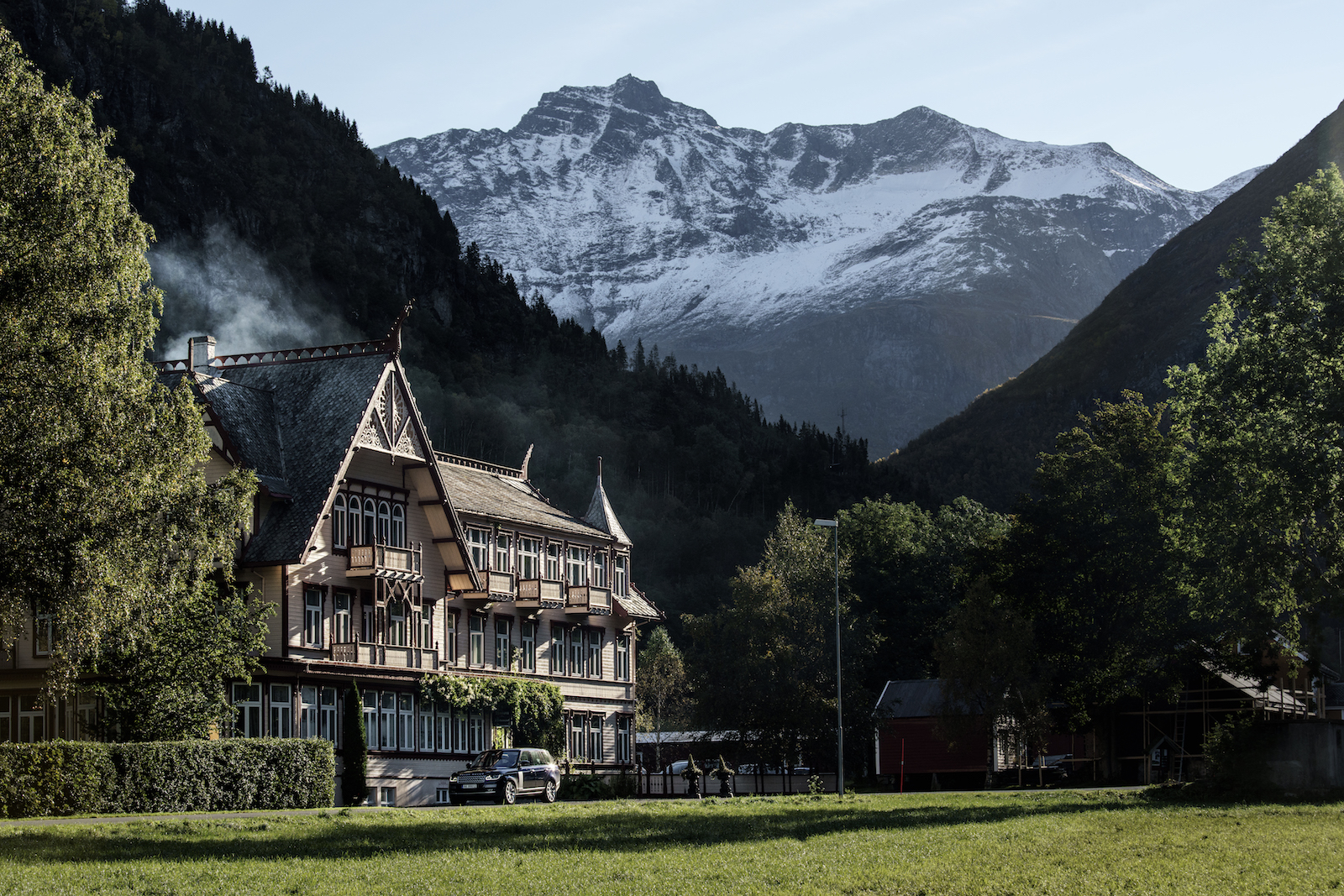 NORWAY. 2016. Øye. The famous Hotell Union Øye, a historical hotel built in 1891 lying byb the Hjørundfjorden fjord.