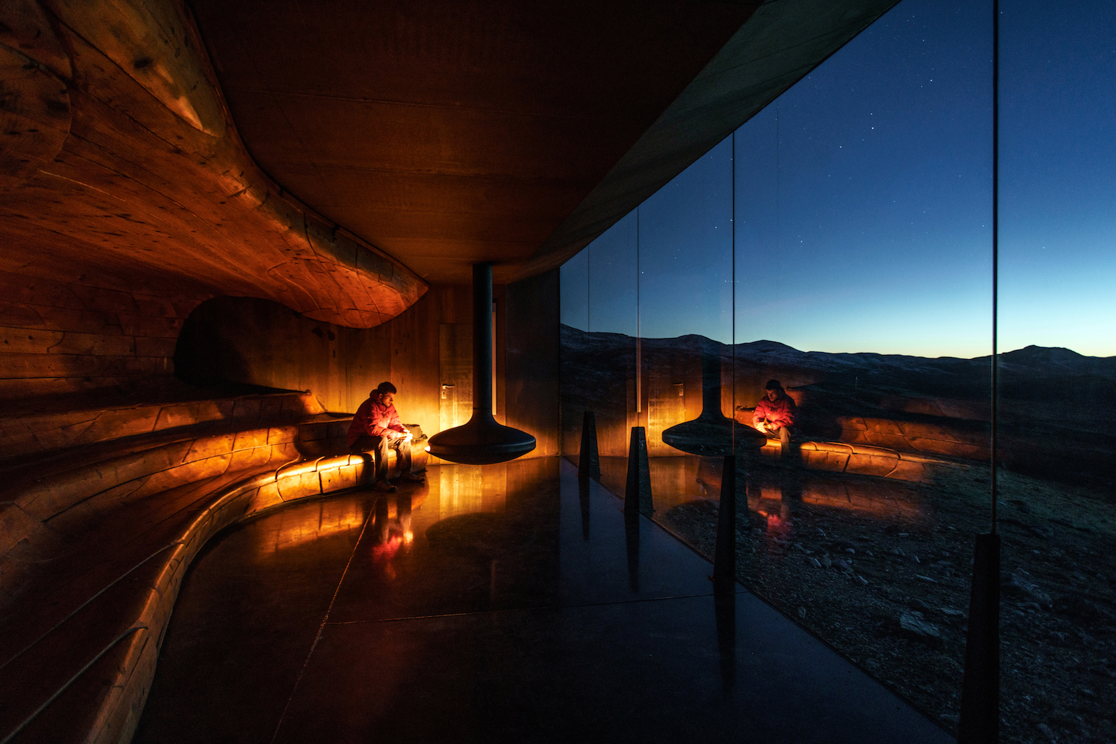 NORWAY. 2016.  The Wild Reindeer Centre Pavillion in the Dovre mountains, designed by Snøhetta.