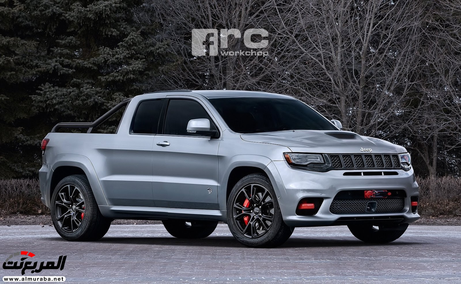 "صورة افتراضية" لشاحنة بيك أب "جيب" جراند شيروكي SRT هيلكات بقوة 707 حصان Jeep Grand Cherokee SRT Hellcat Pickup 1