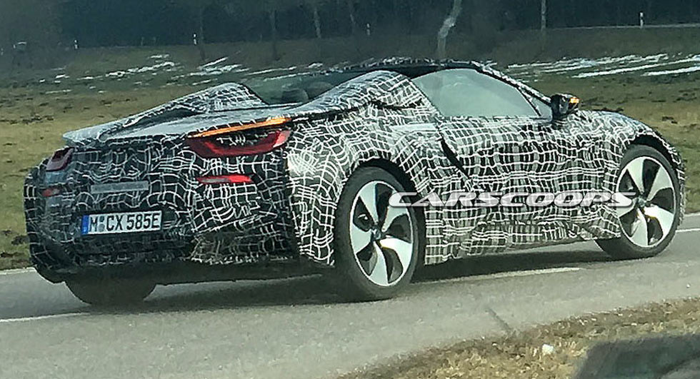 “صور تجسسية” لأول مرة أثناء اختبار “بي إم دبليو” i8 سبايدر ذات المكونات الهجينة BMW i8 Spyder 2019