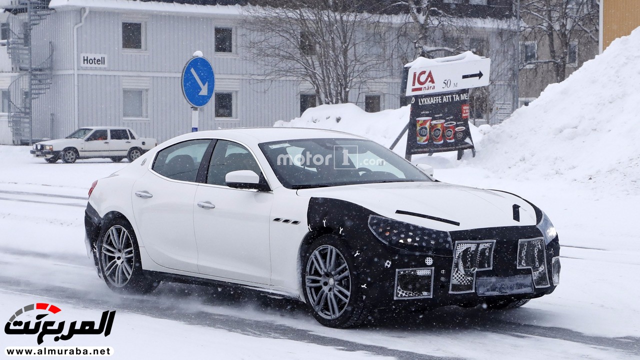 رصد "مازيراتي" جيبلي المحدثة 2018 أثناء اختبارها على طرق السويد الثلجية Maserati Ghibli 6