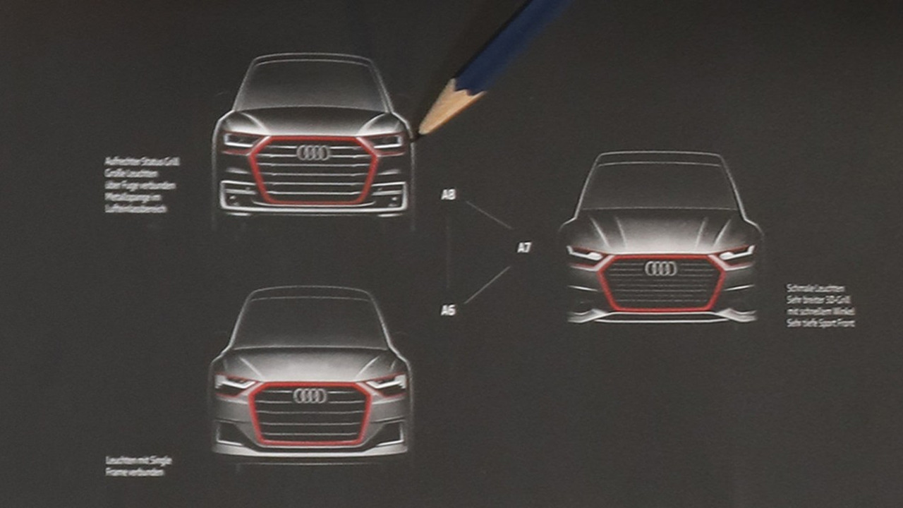 رسم تخطيطي لموديلات أودي A8 و A7 و A6 الجديدة يكشف عن تصميم تطوري Audi 9