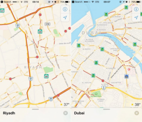 خرائط آبل تحصل على تحديث يجلب بيانات حركة المرور داخل المدن الرئيسية في دولتي السعودية والإمارات 11