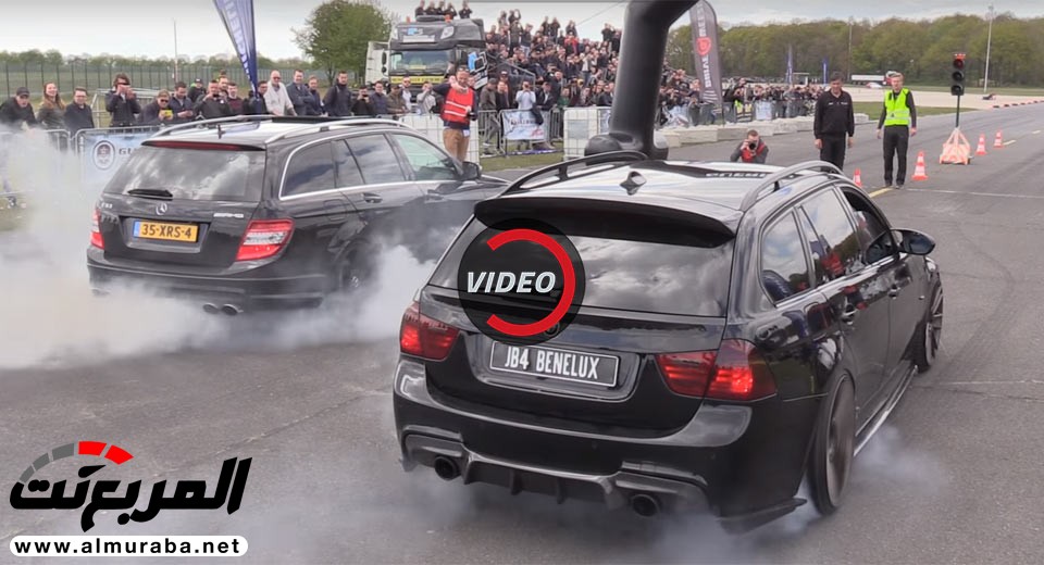 [بالفيديو] مرسيدس C63 AMG وبي إم دبليو 335i بقوة 900 ينخرطان في نزال مثير 1