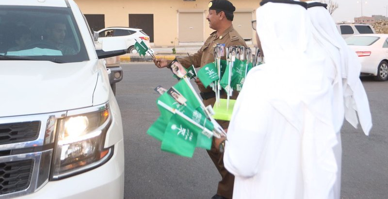 "مرور الجوف" يحتفل باليوم الوطني 87 للمملكة بالتصوير الجوي للحركة المرورية 2