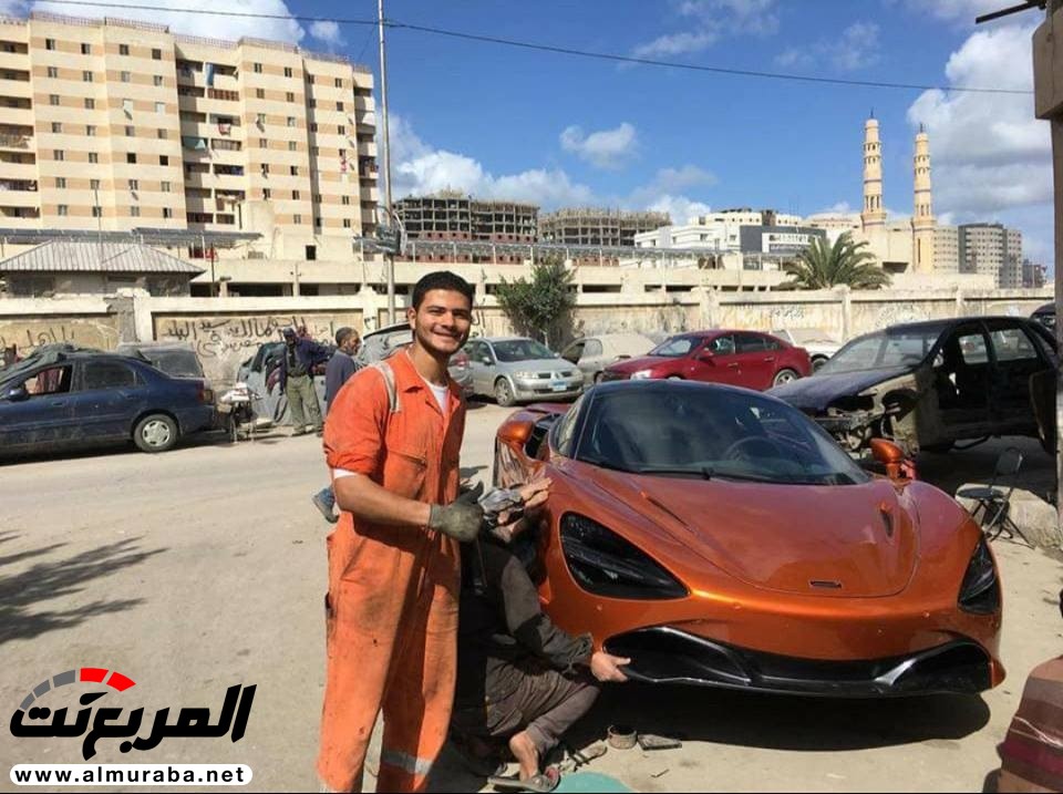 "بالصور" ميكانيكي في مصر يفاجأ بمكلارين 720S بإطار مثقوب 4