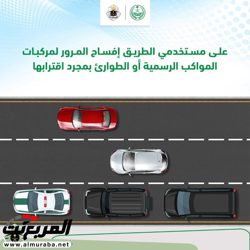 غرامة عند عدم إعطاء المواكب الرسمية أفضلية بالمرور 1