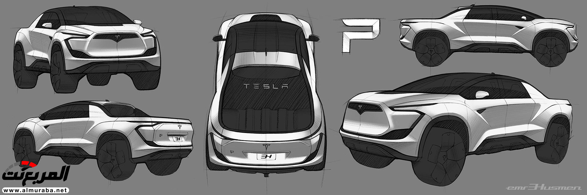 تيسلا بيك اب تظهر بشكل تخيلي مستوحى من الخيال العلمي 20