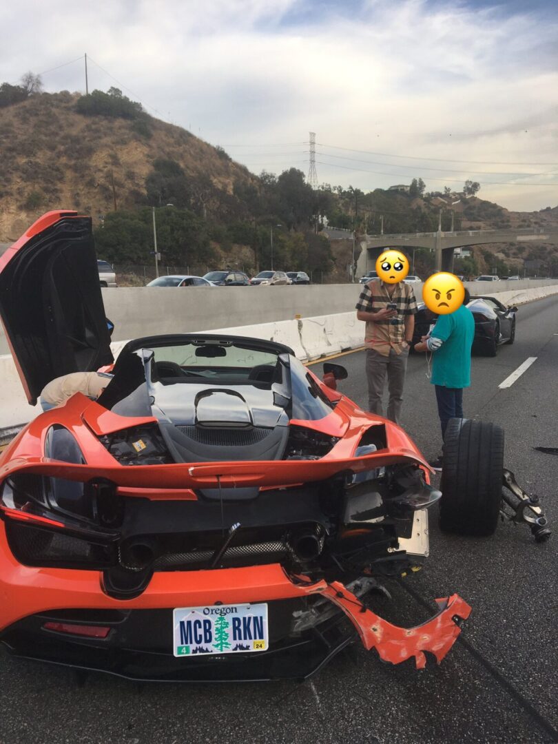 "بالصور" مكلارين 720S مستأجرة تتعرض لحادث أثناء سباق لامبورجيني هوراكان 2