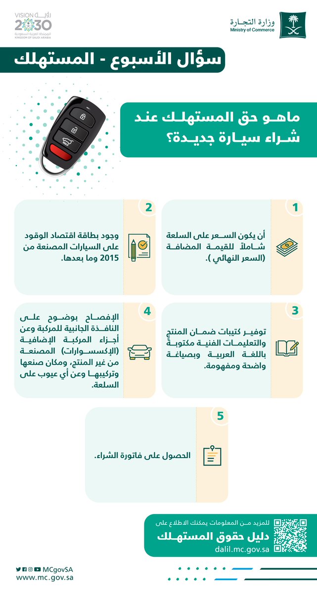 "التجارة" تؤكد ضرورة حصول المستهلك على 5 حقوق عند شراء سيارة جديدة 1