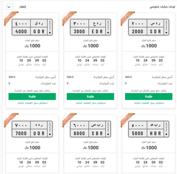 انطلاق مزاد أبشر الإلكتروني.. وهذه أبرز اللوحات وأسعارها 5