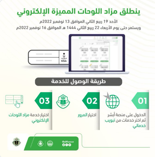 انطلاق مزاد أبشر الإلكتروني.. وهذه أبرز اللوحات وأسعارها 1