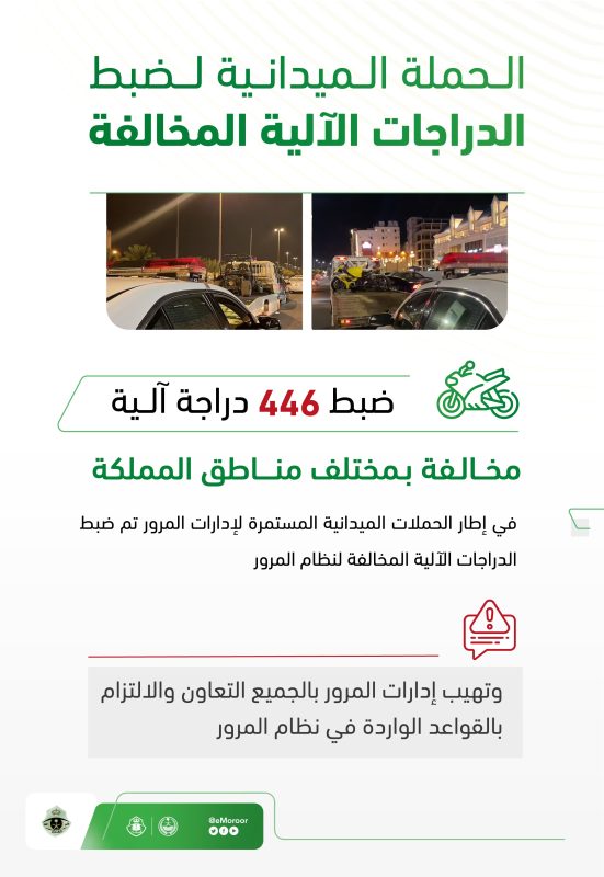 "المرور" يضبط 2,403 مركبة ودراجة آلية مخالفة بالمملكة 2