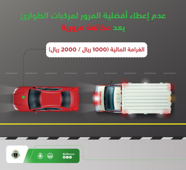 "الهلال الأحمر" يوضح الطريقة الصحيحة لإفساح الطريق لمركبات الإسعاف 6