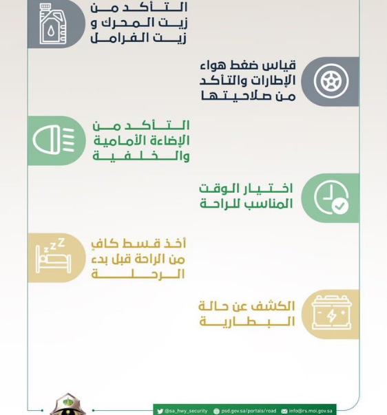لرحلة آمنة.."أمن الطرق" يوجه 6 نصائح هامة قبل السفر 2
