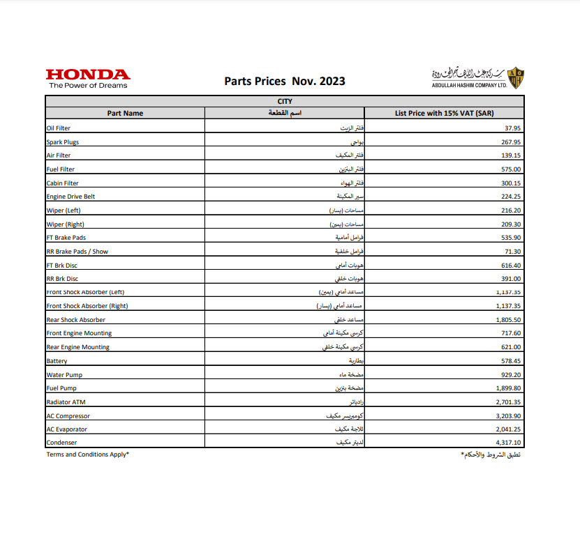 اسعار قطع غيار هوندا اصلي في السعودية وخطوات حجز الصيانة 3