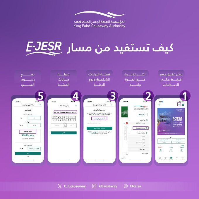"مؤسسة جسر الملك فهد" تطلق مسار جديد لتيسير عبور البوابات تلقائيًا 4