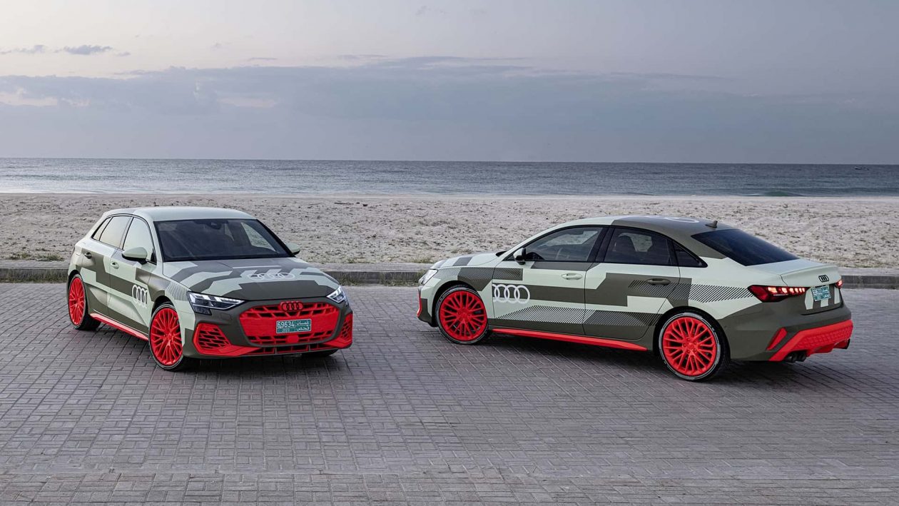 تحتوي هذه الصورة على سمة alt فارغة؛ اسم الملف هو audi-s3-restyling-2024-i-prototipi-camuffati-1.jpg