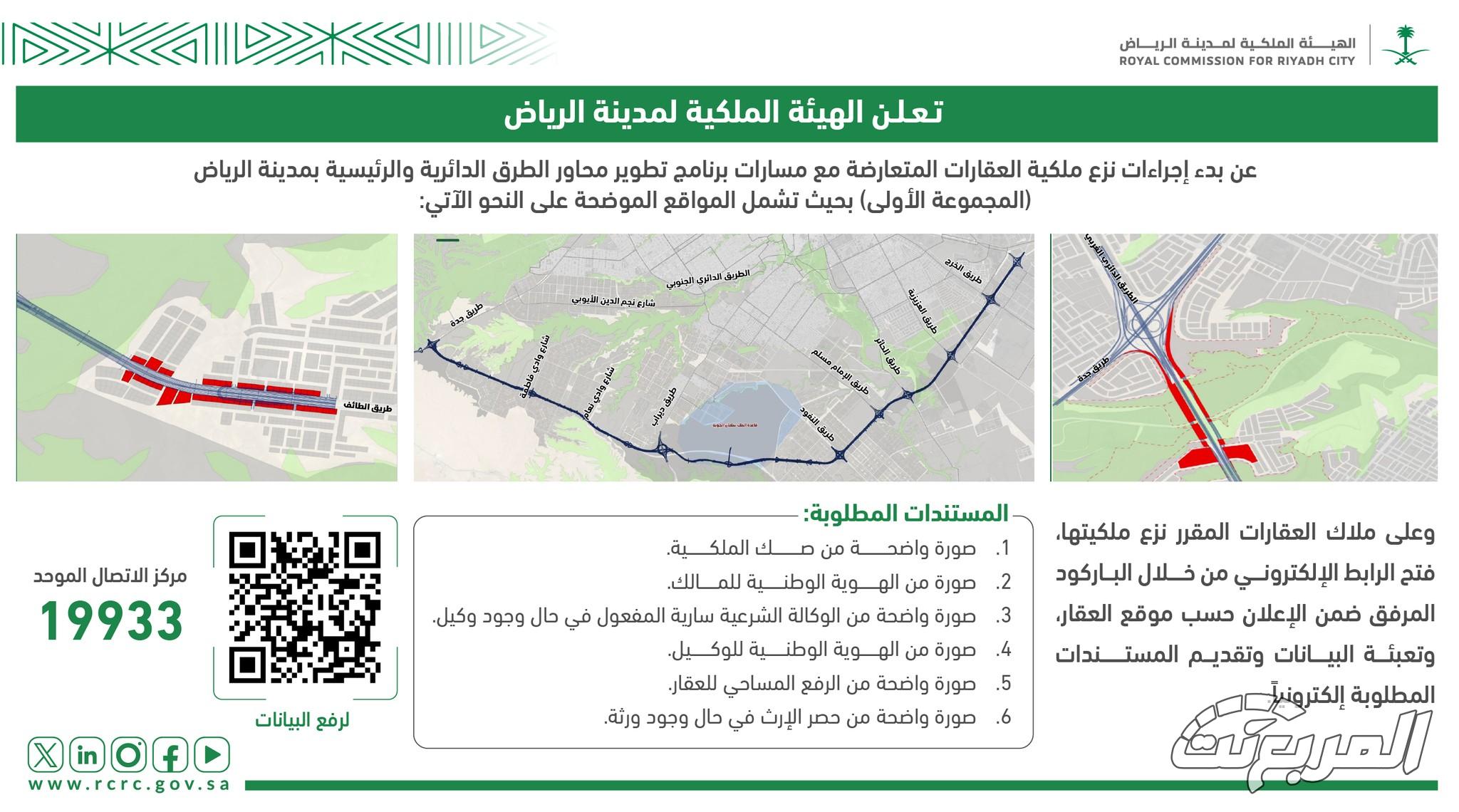 تطوير محاور الطرق الرئيسية بالرياض