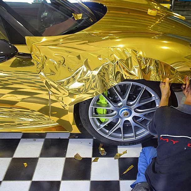 Gold Chrome Porsche 918 Spyder